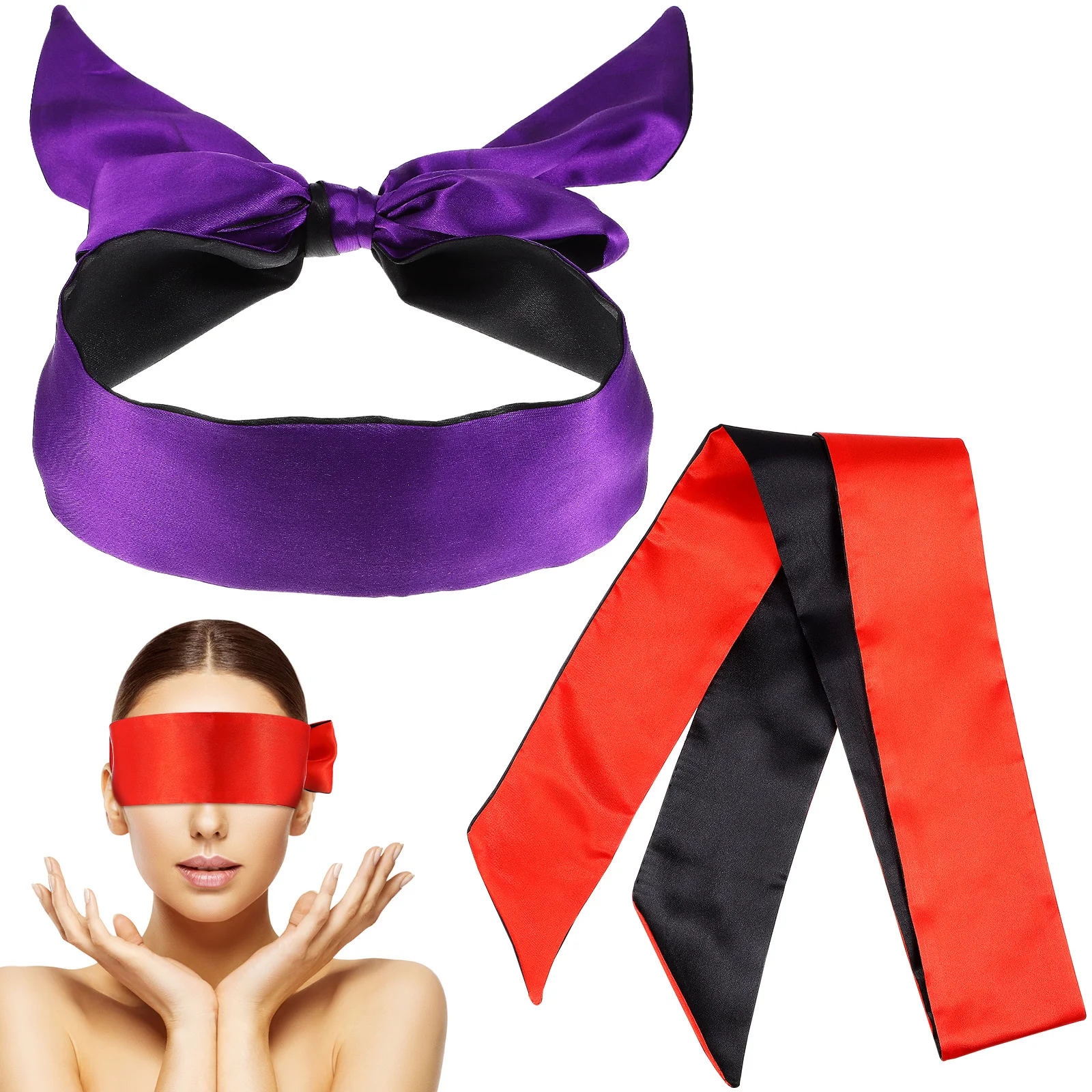 

2 шт., сатиновые мягкие регулируемые повязки на глаза