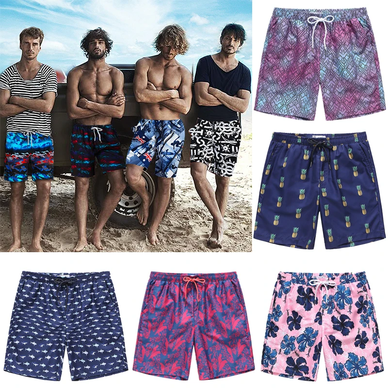 

Summer Men's Beach Shorts Surfing Boardshorts with Mesh Lining Mens Swimwear Beachwear Quick Dry Swimming Trunks for Men Leisure