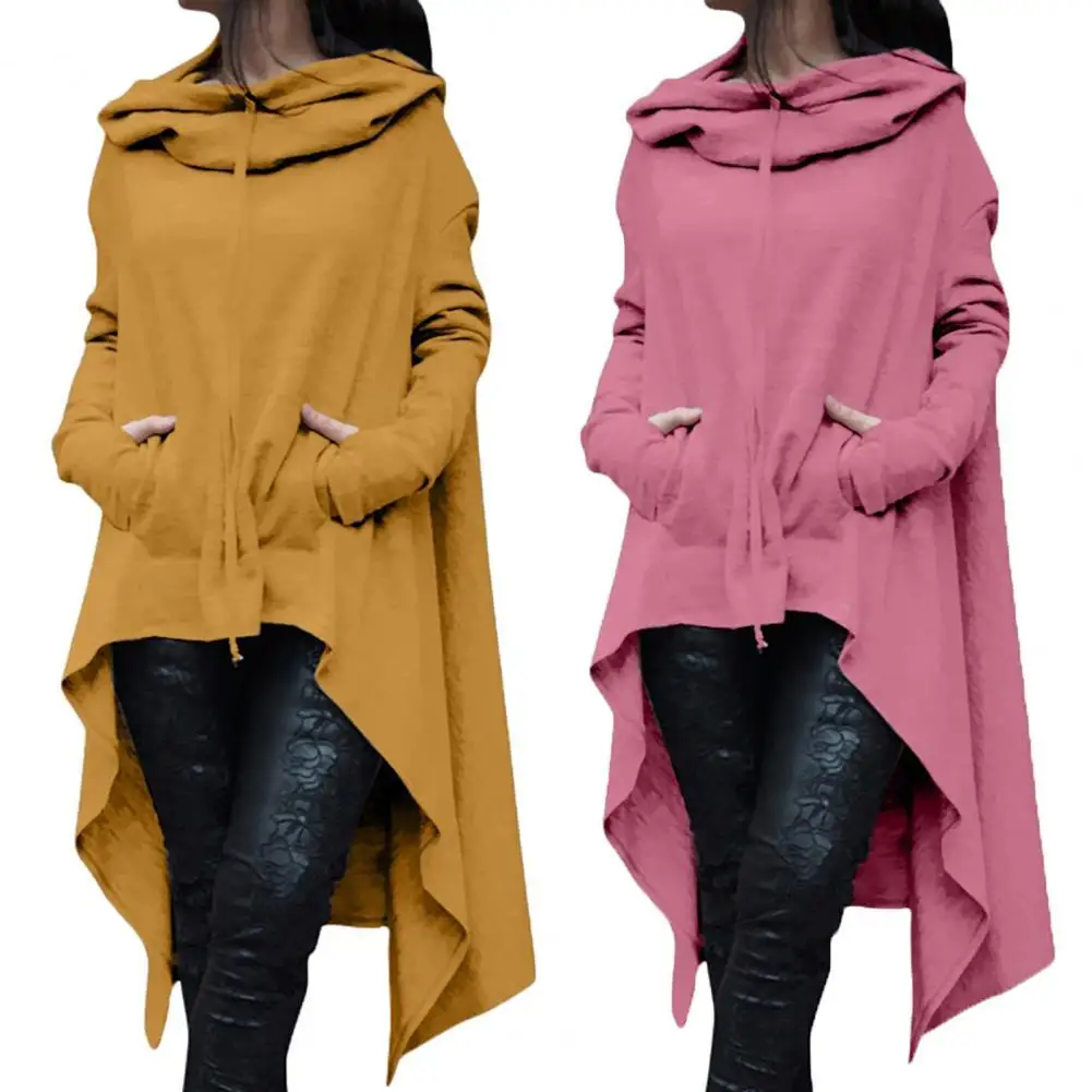 

Breathable Universal Plus Size Asymmetric Hem Long Sleeve Sweatershirt Long Fashion Hoodie Attractive for Women