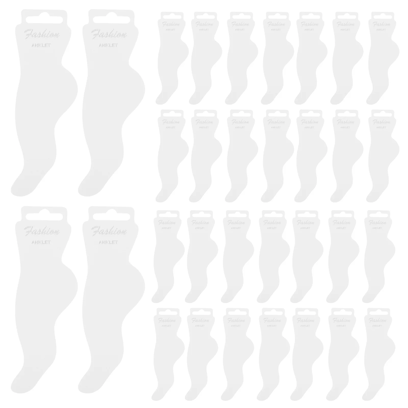 

100 Pcs Anklet Card White Blank Cards Display Hanger Tags Jewelry Finger Ring Bracelet Paper Feet-shape
