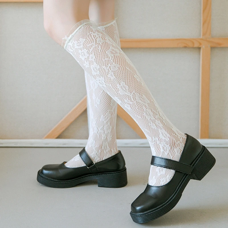 YUYU женские милые ажурные гольфы для девочек винтажные с жаккардовым рисунком и