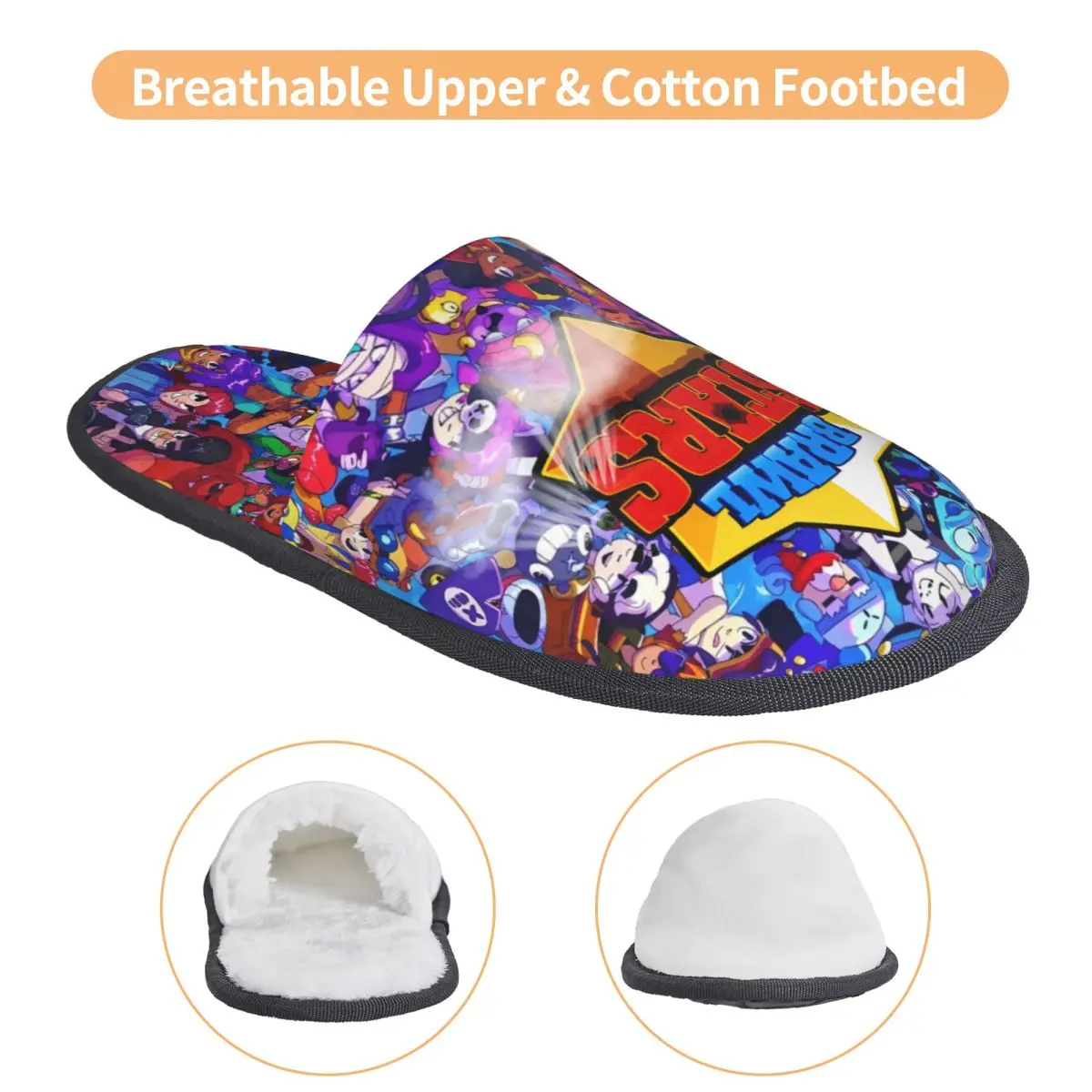 Зимние тапочки Brawll Emz Spike Squeak домашние игровые уютные меховые с героями