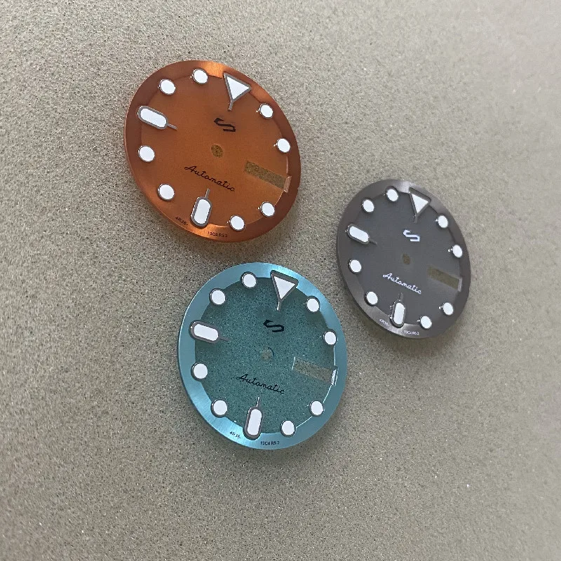 New Watch Accessories Watch Dial Diameter 28.5MM Orange Gray Blue Green Luminous Fit For NH35/NH36 Movement