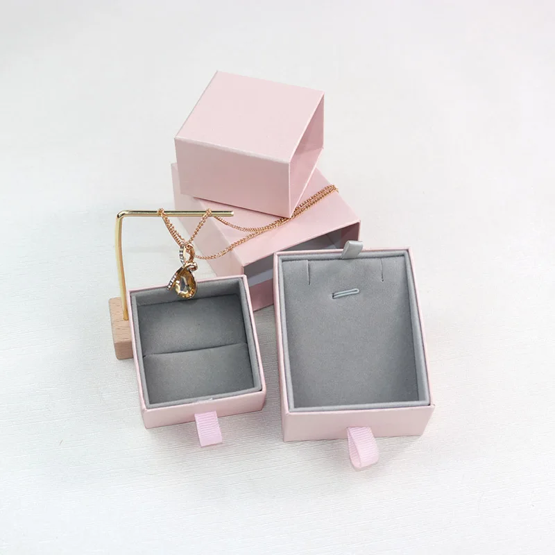 Pink Drawer Paper Box High Quality Jewellery Packing Gift Boxes Necklace Pendant Ring Avaialbe 6X6X4CM 30pcs/Lot Free Shipping