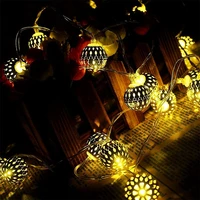 wedding party decorative light fairy lights led moroccan iron ball light string christmas lights decoration for home garden room