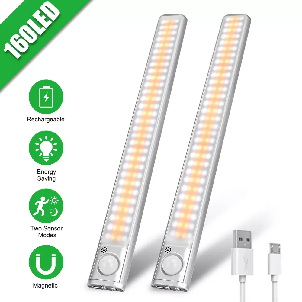

Sensor Light Wireless LED Night Light Smart Lamp USB Rechargeable Night Lamp For Kitchen Backlight For Cabinets Bedroom