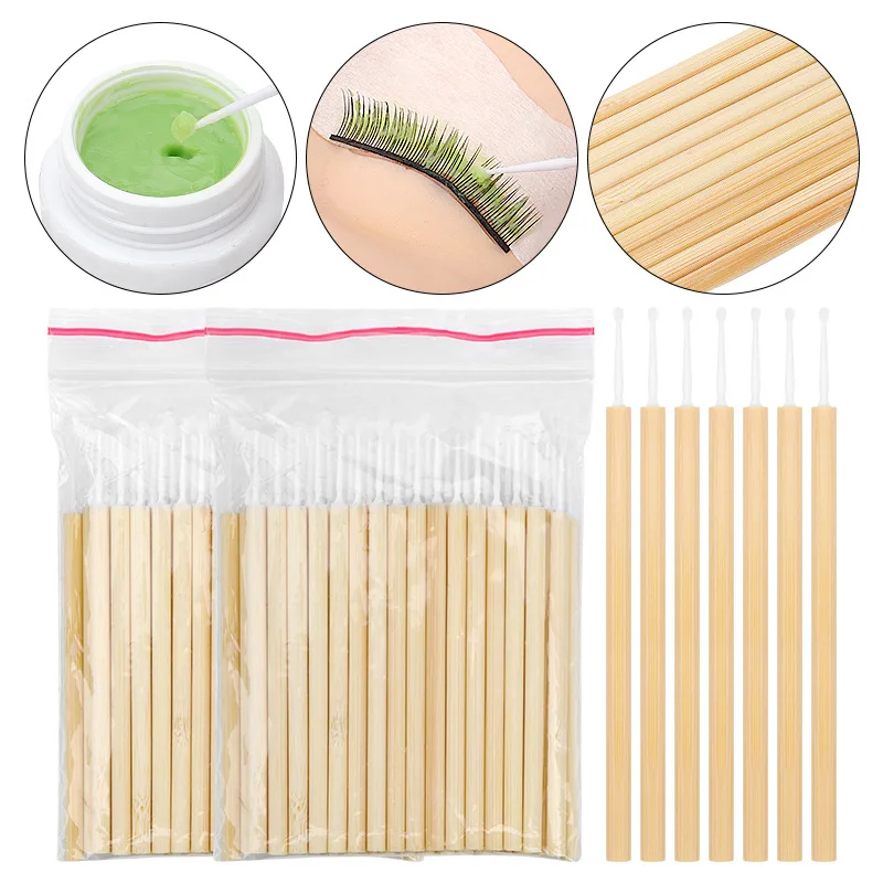 

500pcs Disposable Micro Brush Eyelashes Extension Individual Lash Removing Glue Swab Micro Brush For Eyelash Extension Tools