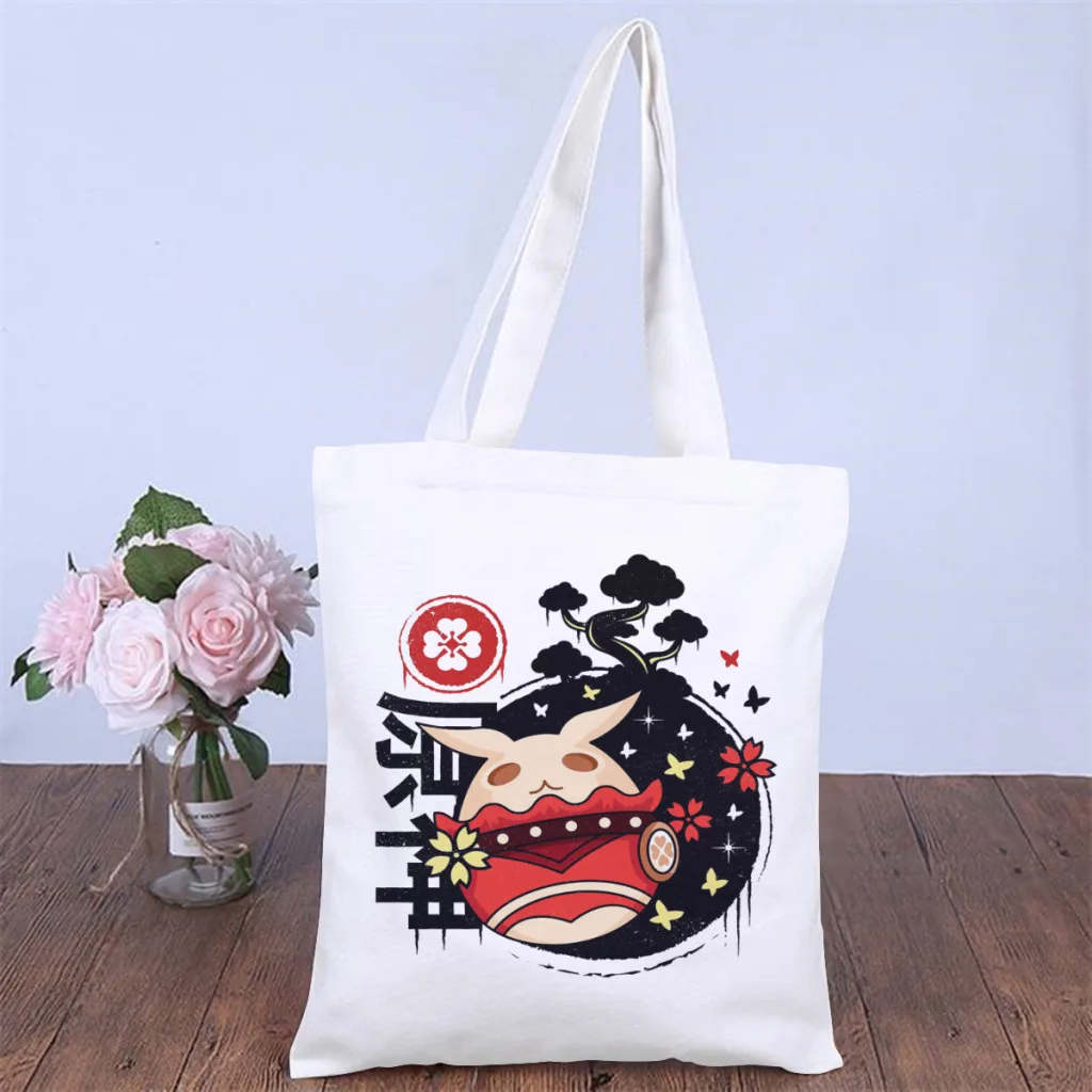 

Klee Jumpy Dumpty SparksHandbag Genshin Impact Online Role Playing Game Fashion Shoulder Canva Pocket Shopper HandBag Tote Bag