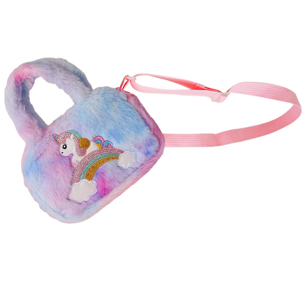 

Kid Wallet Childrens Shopping Dating Bag Unicorn Filling Toddler Crossbody Fluffy Purse Plush Stuffed Kids