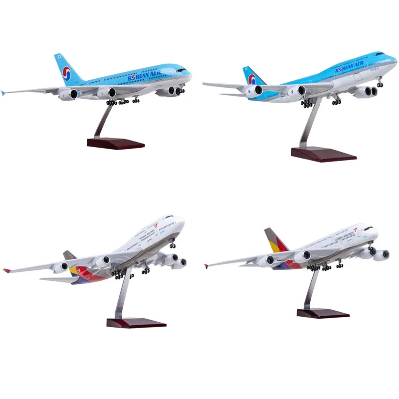 

1/160 Scale Model Korean Airlin/ Asian Airline A380/B747 Diecast Resin Airplane Boeing Airbus Toys Collection Display Gifts Fans