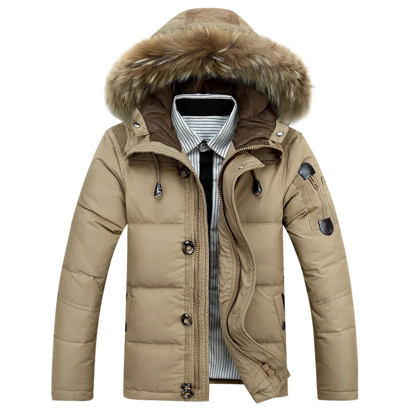 Winter New Style Men's Down Jacket Korean Version Thickened Large Fur Collar Men Down Jackets