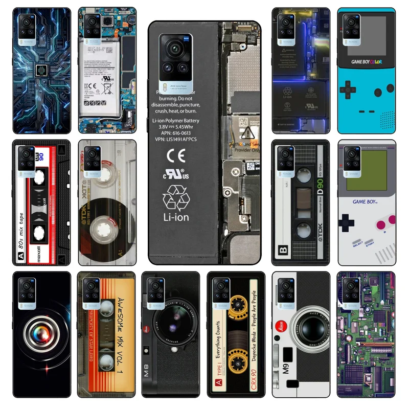 

Camera Cassette Game Battery Circuit Phone Case for VIVO V21E V21 V23 V23E V2109 Y53S Y33S Y55 Y76 Y31 Y21 Y72 Y01 Y21S Y11S