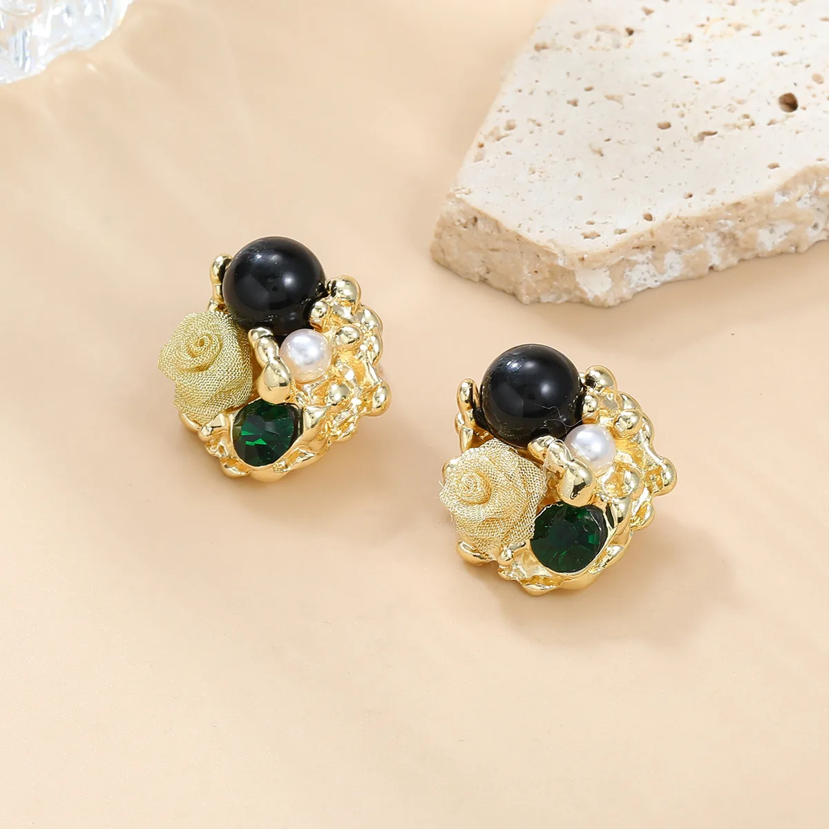 Французские металлические круглые полимерные геометрические серьги для женщин