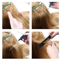 barbershop hair comb heat resistant salon dye metal tip carbon fiber rat tail hair parting comb