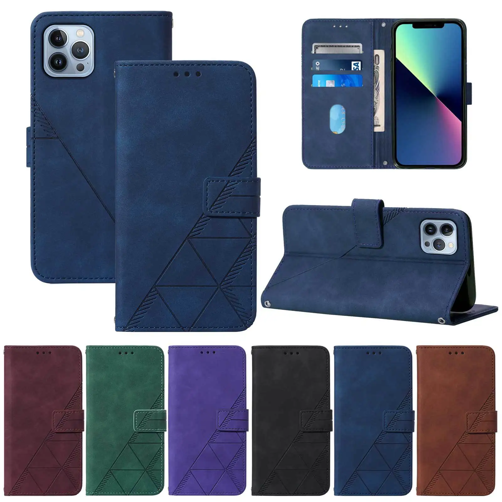 

Leather Case for iPhone 13promax Phone Case iphone12mini Magnetic Holster iphone 11 XR XSMAX Flip Stand Protective Cover