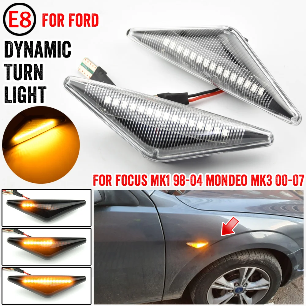 

Led Dynamic Turn Signal Light Side Marker Sequential Lamp Indicator Blinker For Ford Focus MK1 1998-2004 Mondeo MK3 2000-2007