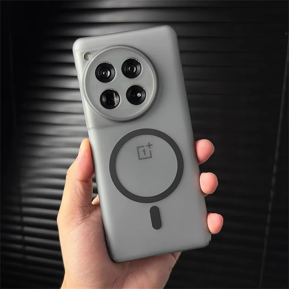 Фото Магнитный ультратонкий полупрозрачный чехол для телефона Oneplus 13 12 One Plus Ace 5 3 Pro 1+ 12, матовый прозрачный противоударный чехол Magsafe №4