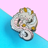classic anime haku dragon chihiro brooch metal badge lapel pin jacket jeans fashion jewelry accessories gift