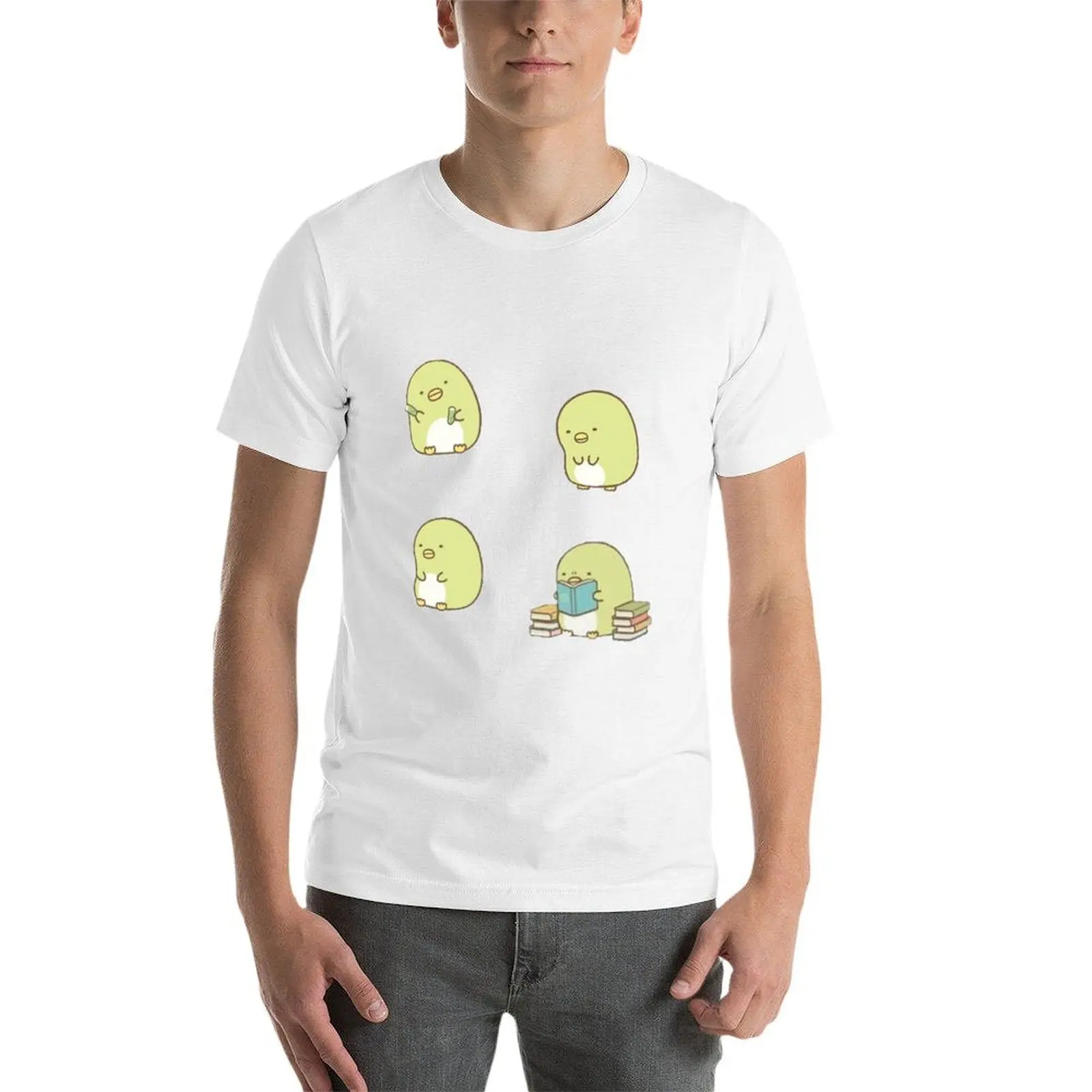 Фото Футболка Sumikko Gurashi, футболка с изображением пингвина, аниме-футболки для мужчин, мужская футболка, хлопковая мужская футболка, футболка №3