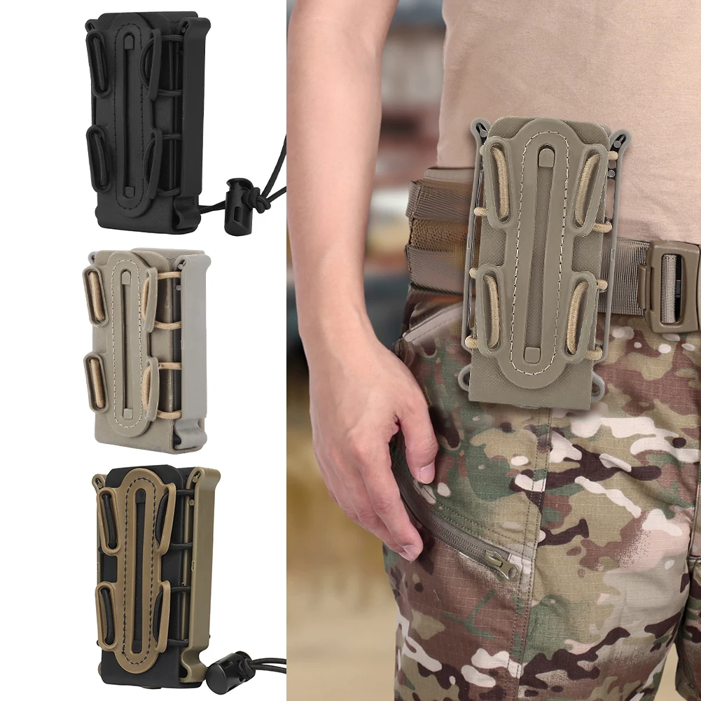 

9mm Magazine Pouch Holster Case Nylon TPR Holster Pistol Single Mag Holder with Belt Clip Fastener Airsoft for Outdoor Hunting