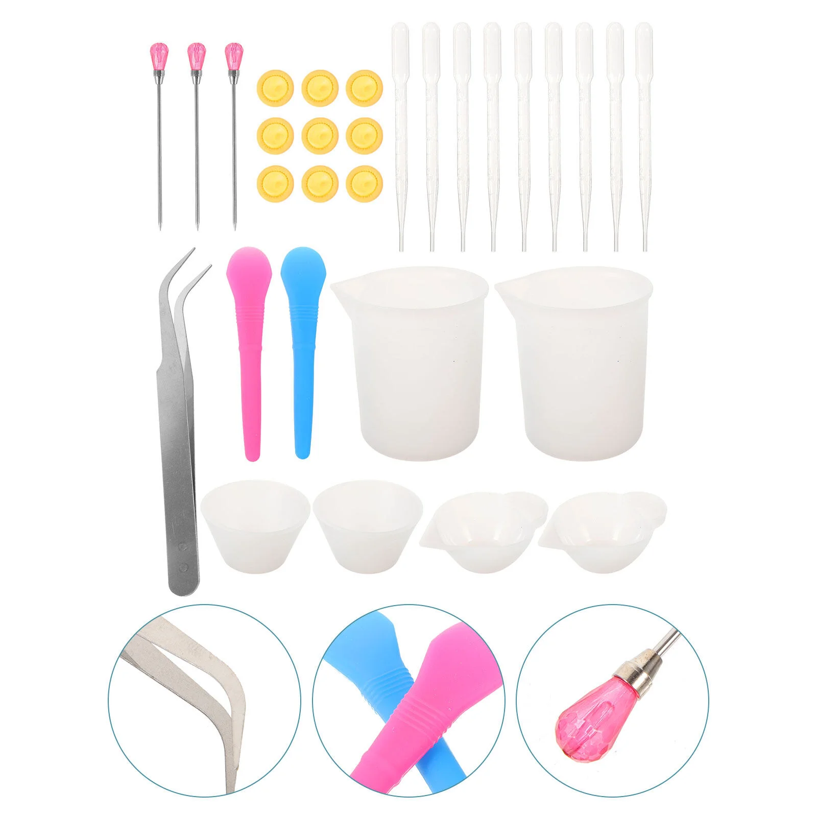 Cake Mold Jewelry Tools Making Silicone Suite Resin Kit Supplies Silica Gel Mixing Cups Molds