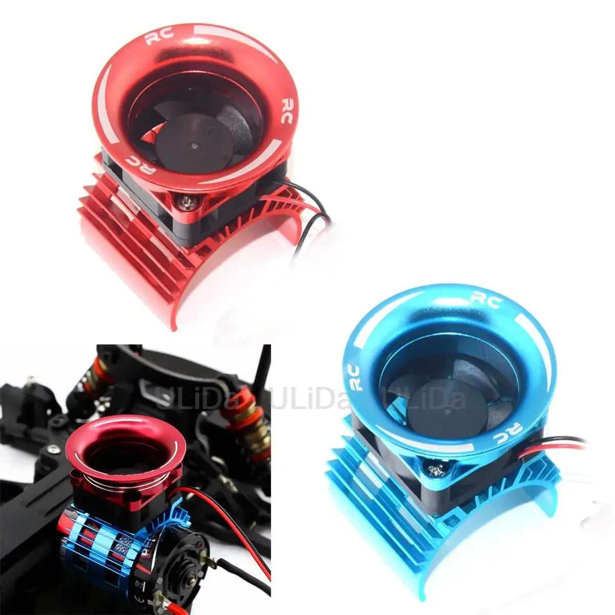 Крышка радиатора двигателя + охлаждающий вентилятор для WLtoys A959-B 144001 124019 HSP 1/8 1/10 RC