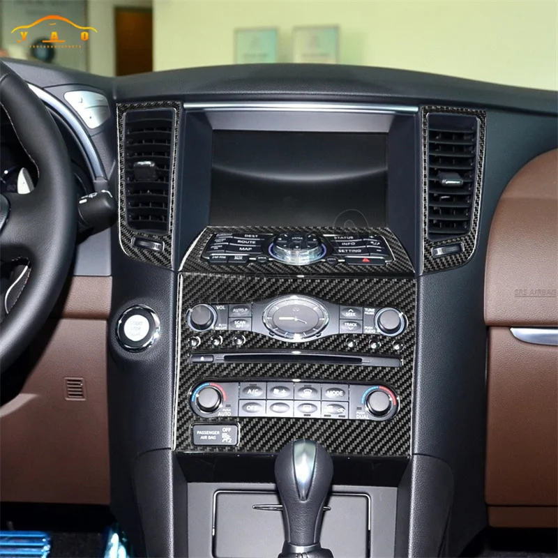 Фото Автомобильная наклейка для Infiniti FX 2009-2013, углеродное волокно, центральная консоль автомобиля, CD-панель, наклейка, аксессуары для стайлинга №2