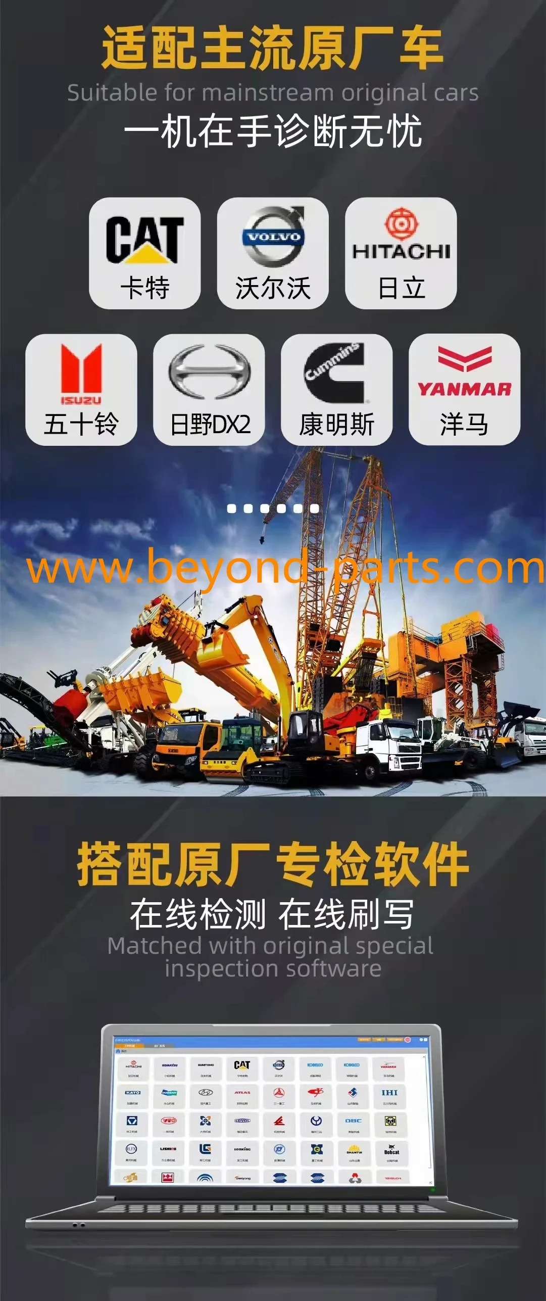 Online-PDU Nowy kompleksowy detektor obsługuje wiele języków i wielu marek z przemysłowym laptopem