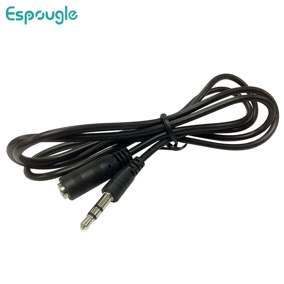 

300pcs Black Extension Cable 3.5Mm Aux Auxiliary Cord Male To Male Stereo Audio Cable For Car PC MP3 MP4 CD Phone