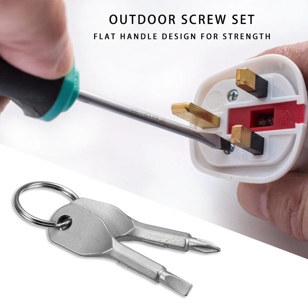 

EDC Multi-functional Screwdriver Key Shape Slotted Phillips Screwdriver Repairing Tool for Household Handmade Supplies