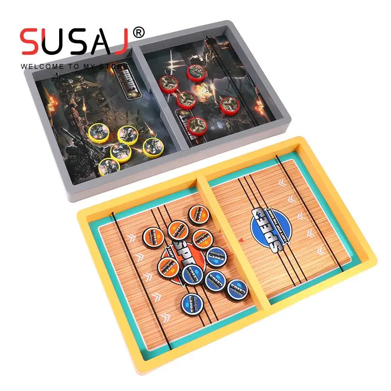 

2 In 1 Fast Sling Puck Game Desktop Winner Board Game Slingshot Table Hockey Game Toys for Children Adults Christmas Party Toys
