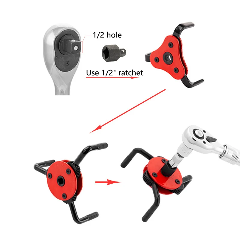 Ключи для масляного фильтра Многофункциональный 3-кулачковый ключ