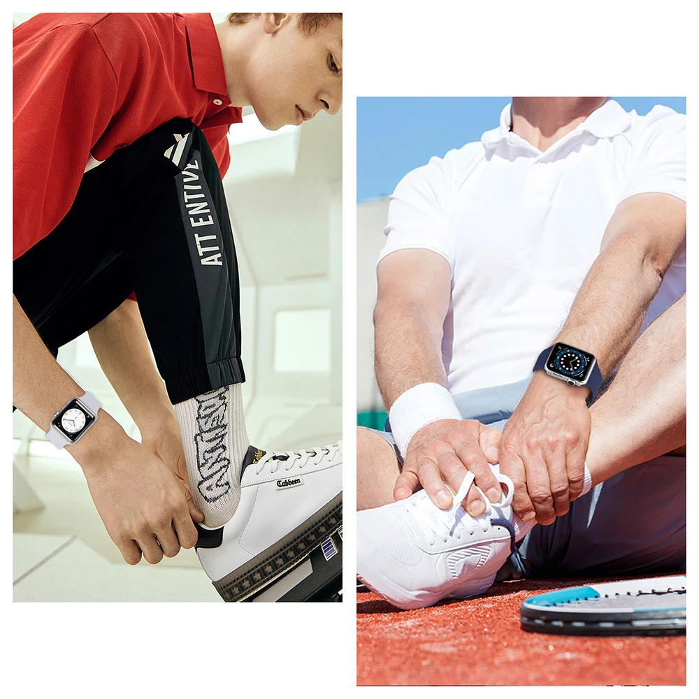 Silicone Strap For Apple Watch band 44mm 40mm 45mm 41mm 49mm 38mm 42mm 44 45 mm Sport Bracelet iWatch Series 8 SE 7 3 5 6 Ultra