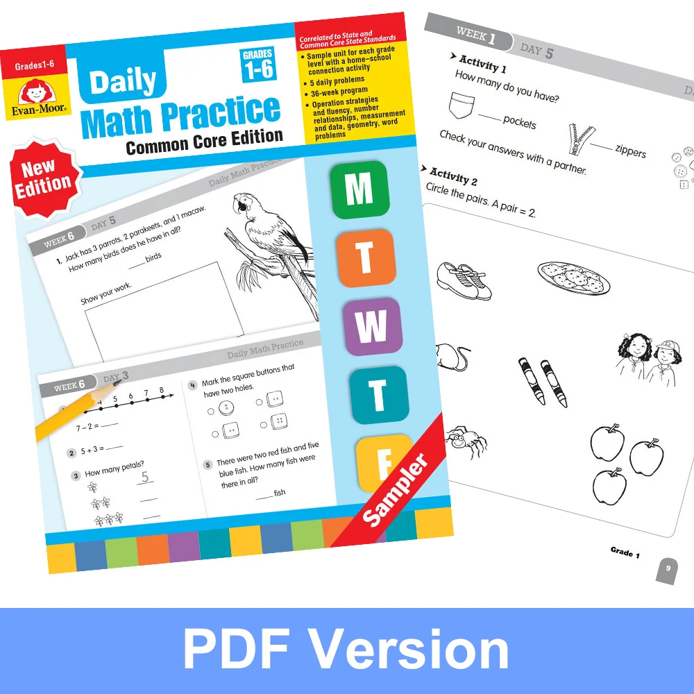

Children learn Math Practice Common Core (Grades 1-6) for Kids toddler Learning Exercise Workbook classroom practice