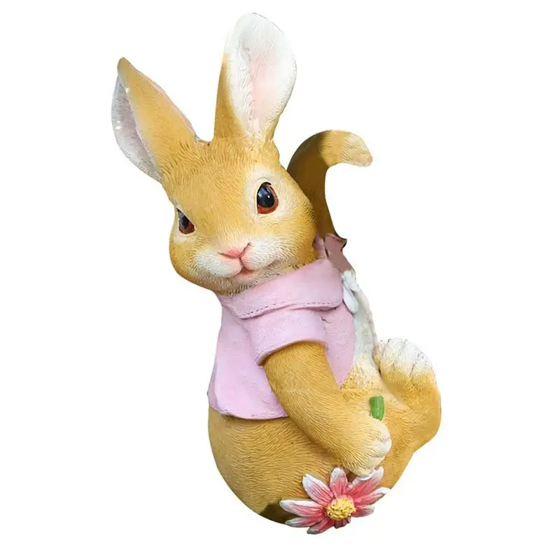 

Забавная статуя кролика, восхитительная скульптура кролика, статуэтка животного из смолы, декоративное украшение для улицы, сказочный сад, ...