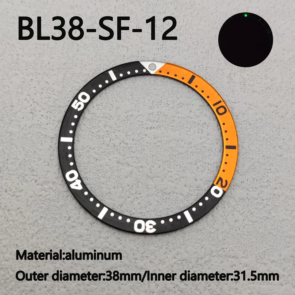 38mm *31.5mmWatch Bezel Insert Fits SKX007 SKX009 SRPD Watch Case Blue Style Two-tone Bezel Insert Men Watch