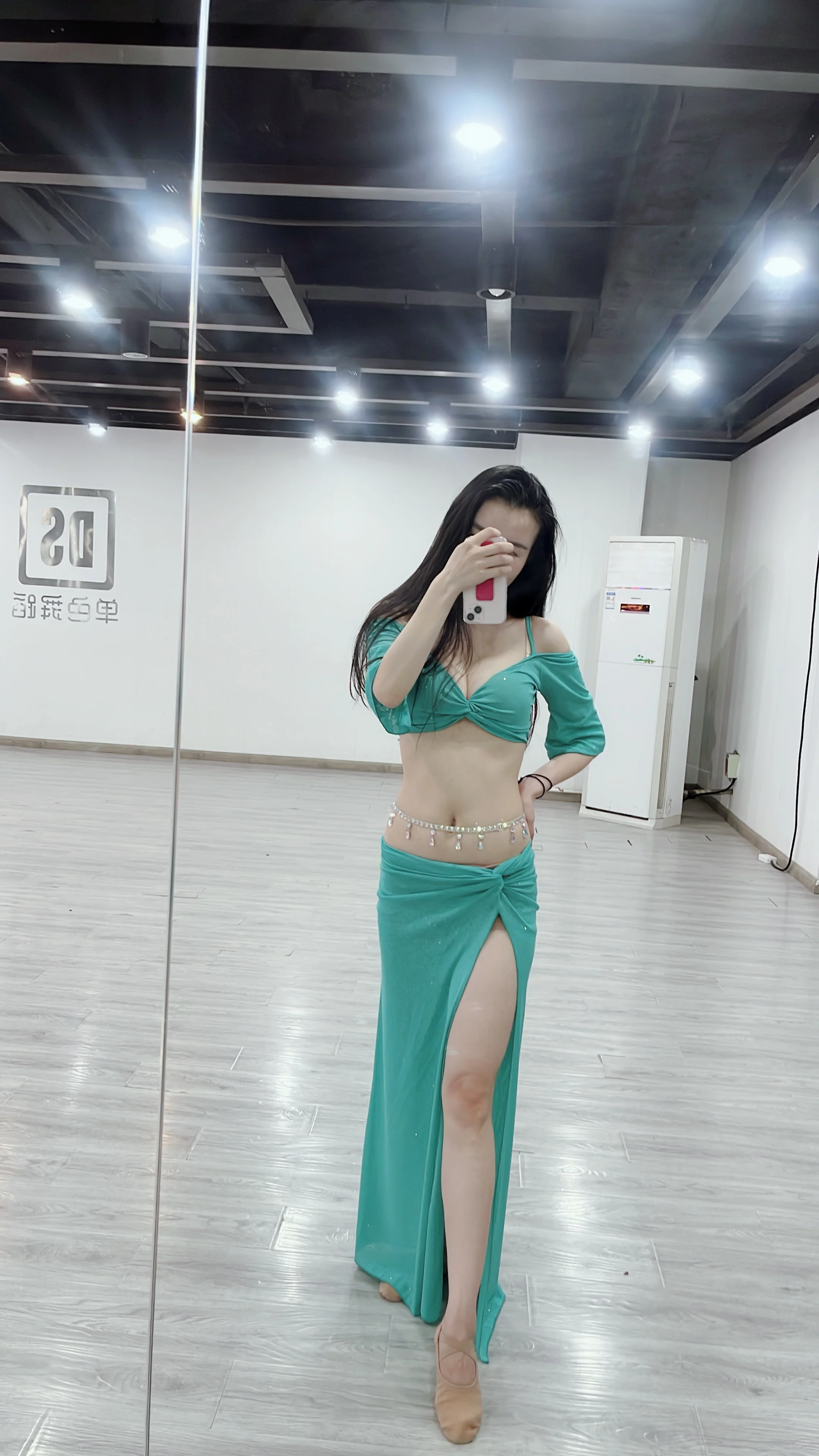 

Женская юбка с разрезом по бокам, светло-голубая юбка для профессиональных представлений, для восточных танцев, 2 шт.