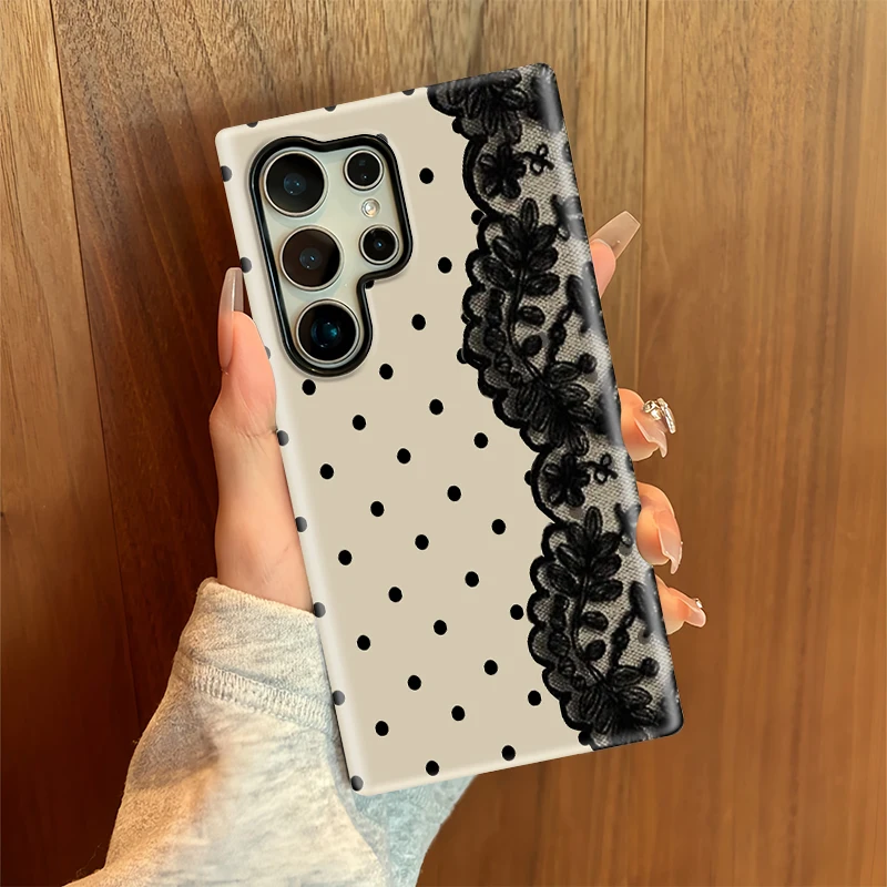 Чехол Fcicicase S26 Edge Circular Dots Lace для Samsung Galaxy S23 Ultra A26 A36 A56 S24+ S25 Plus S20 FE, противоударный, с защитой от царапин (art.: 3920da462ff78) - 3920da462ff78