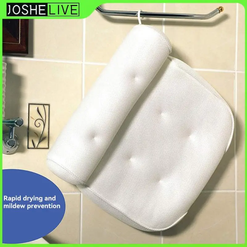 

First Class Rectangular Bathtub Pillow Machine Washable Spa Pillow 3d Bathtub Pillow Bathroom Tools Chemical Fiber Mesh Adults