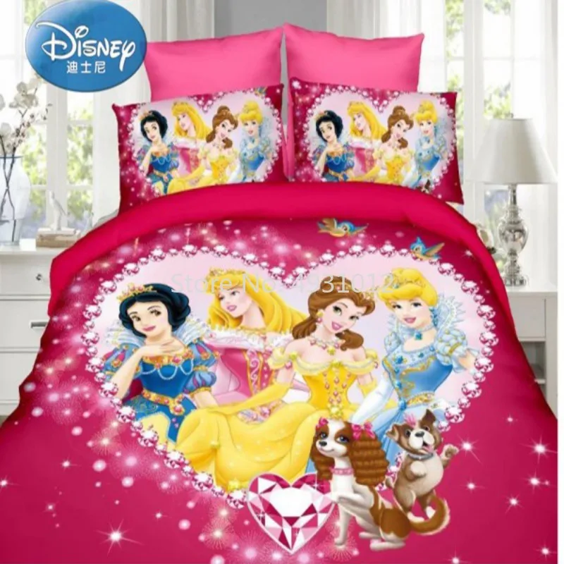 

2023 Disney Cinderella Bella Princess Rapunzel Girls Babies Bedding Set Kids Twin Full Duvet Cover Pillowcase for Children Gift