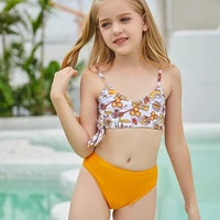 summer girls bikini set childrens split swimsuit digital printing big kids beachwear