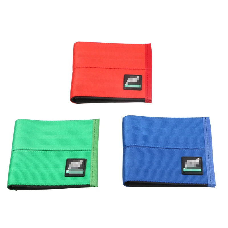 JDM Racing TAK Drift Seat Belt nylon Bilfold men's wallet car leather short Purse key Case |
