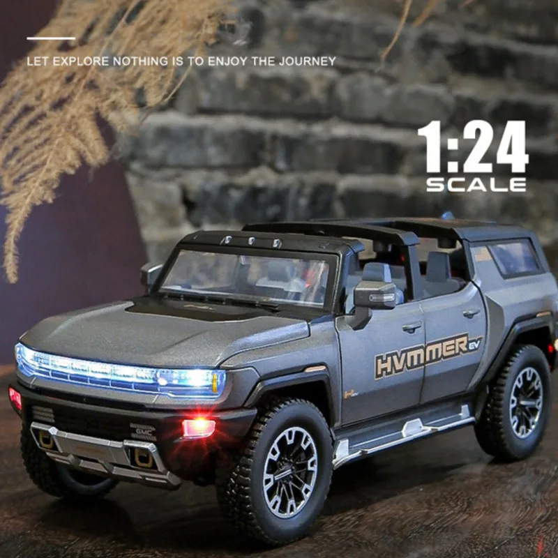 

1:24 Scale Hummer EV Roadster Alloy Car Model Light & Sound Effect Diecast Car Toys For Children Gift For Kids Toddlers Boys