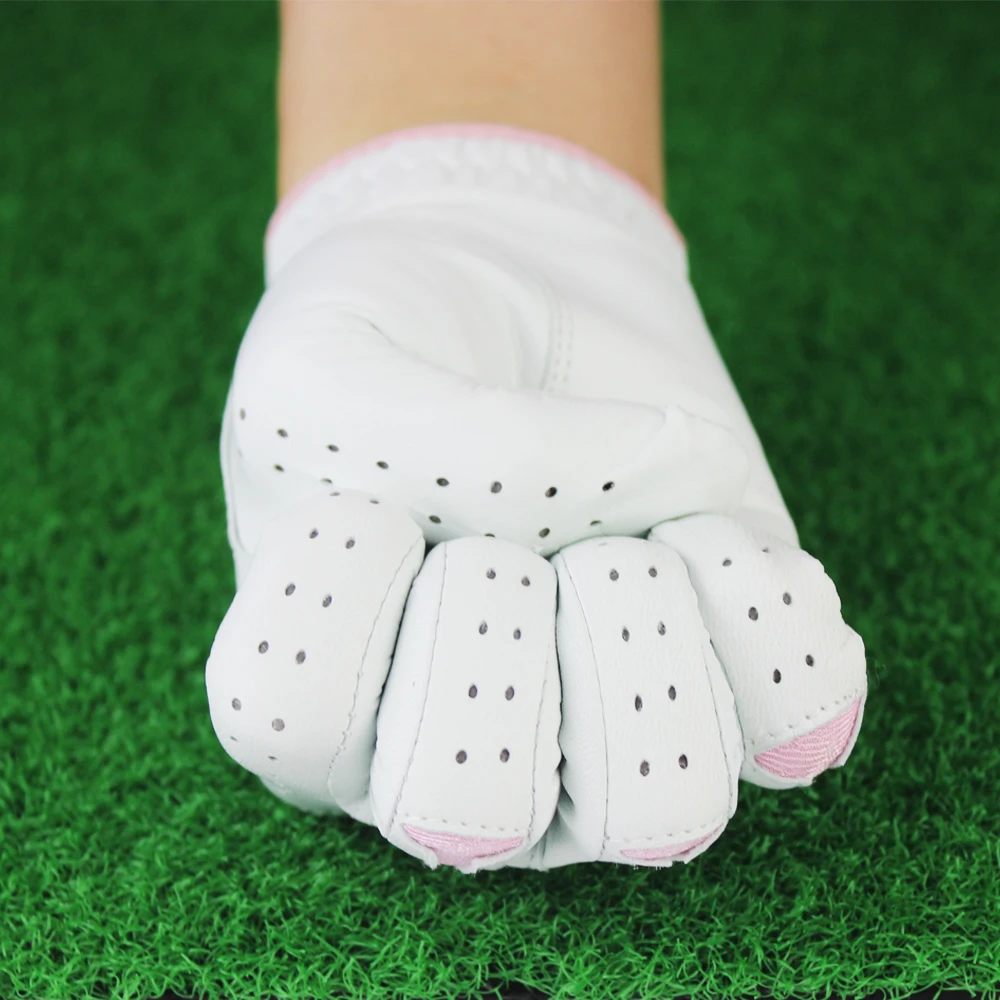 1 Pair Fashion Women's Golf Gloves Micro Soft Sheepskin Breathable Anti-Slip Left and Right Hand Sports Gloves for Women Ladies