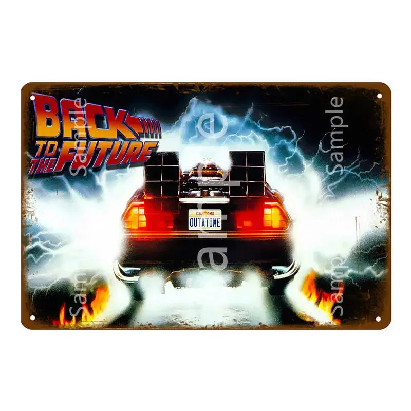 

Металлический плакат Назад в будущее, автомобильные фильмы, художественная живопись, принт, винтажные жестяные знаки, Классич...