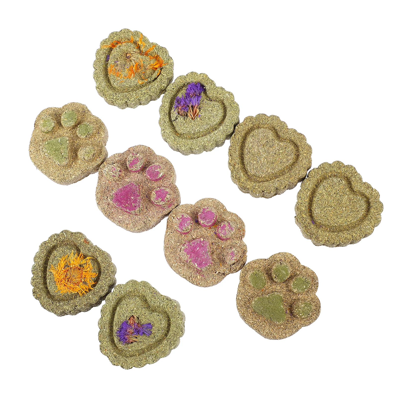 

10Pcs Small Bunny Chew Rabbit Chinchilla Teething Grass Cakes Bunny Treats