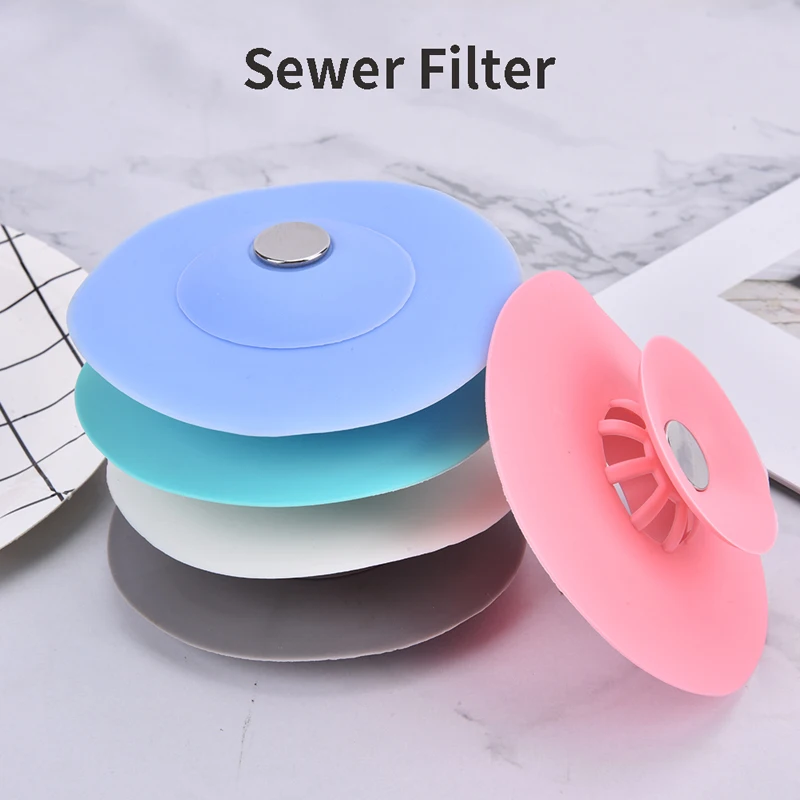 

1PC Kitchen Press-on Sink Drain Plugs Anti-odour Strainer Bath Floor Drain Stopper Anti-clogging Plastic Sink Strainer Leak Plug