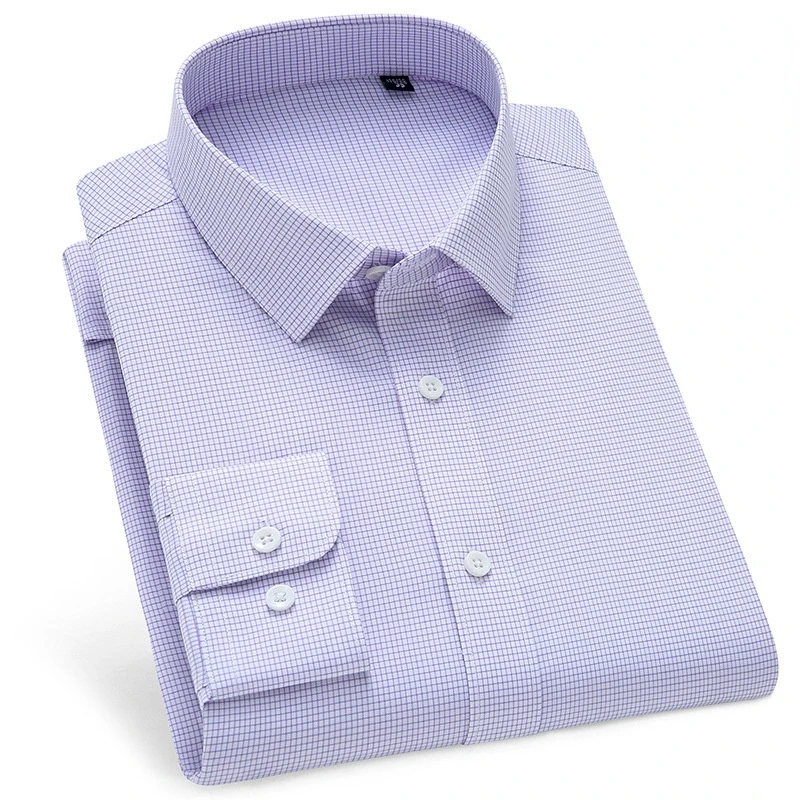 2022New Bamboo Fiber Long-sleeved Shirt Striped Men's Iron-free Business Formal Dress Business Casual Professional Tooling Shirt