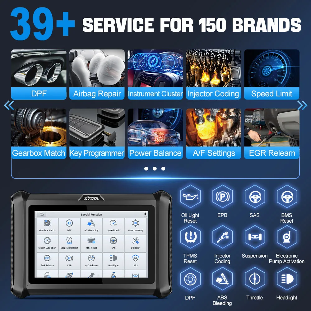 Фото Диагностический сканер XTOOL D7S для автомобилей (OBD2) с двунаправленным программированием ЭБУ и IMMO, программатор ключей, для диагностики автомобилей, модель 2026 года, со склада в США №4