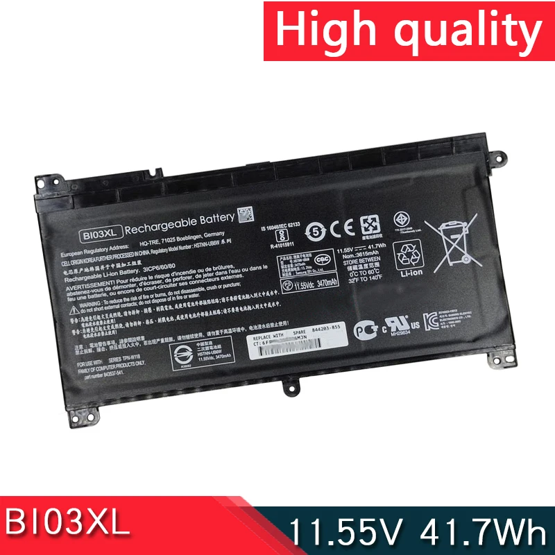 BI03XL аккумулятор 11 55 В 41 7 Втч для HP Pavilion X360 13-U100TU U113TU U169TU Stream 14-AX010wm 14-AX020wm TPN-W118 HSTNN-UB6W